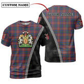 Chisholm Hunting Modern Tartan Shirt with Scotland Coat of Arms & Custom Name SH30